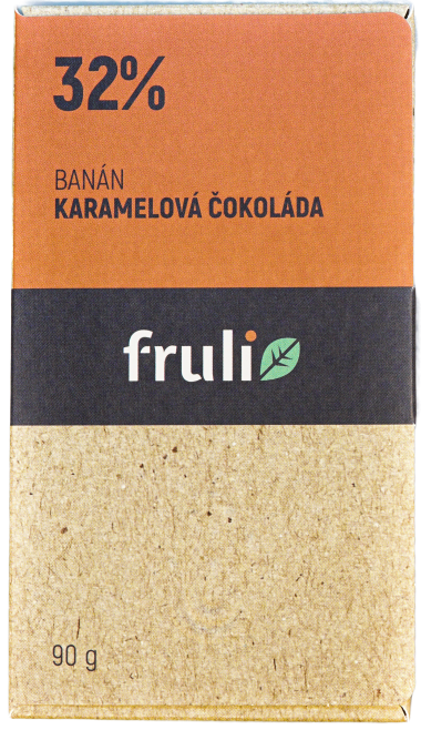 Karamelová čokoláda s kousky banánu
